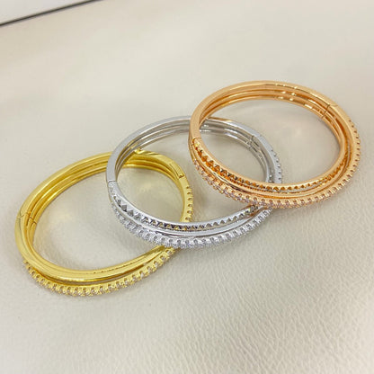 [Rosla]ETINCELLE HALF-PAVED DIAMOND BRACELET
