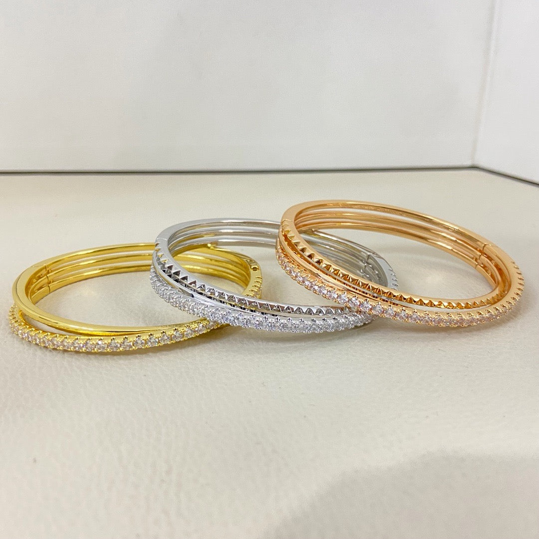 [Rosla]ETINCELLE HALF-PAVED DIAMOND BRACELET