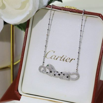 [Rosla]PANTHERE PAVED DIAMOND NECKLACE