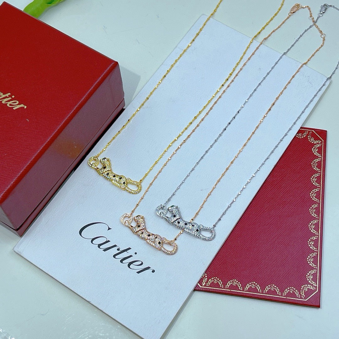 [Rosla]PANTHERE PAVED DIAMOND NECKLACE