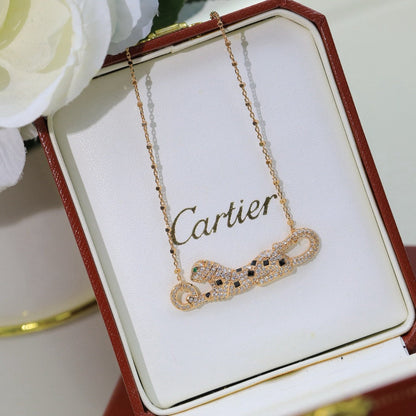 [Rosla]PANTHERE PAVED DIAMOND NECKLACE