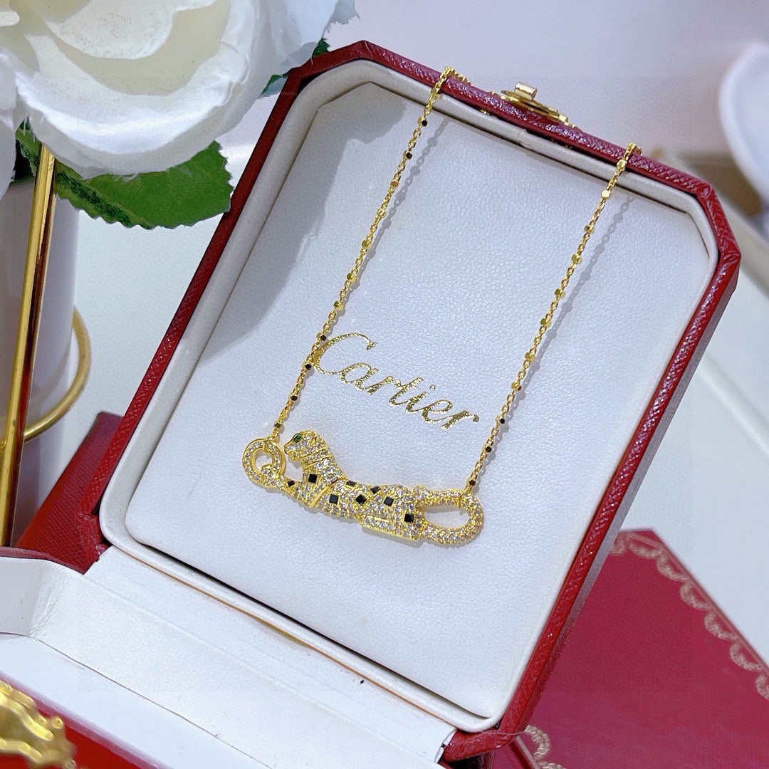 [Rosla]PANTHERE PAVED DIAMOND NECKLACE