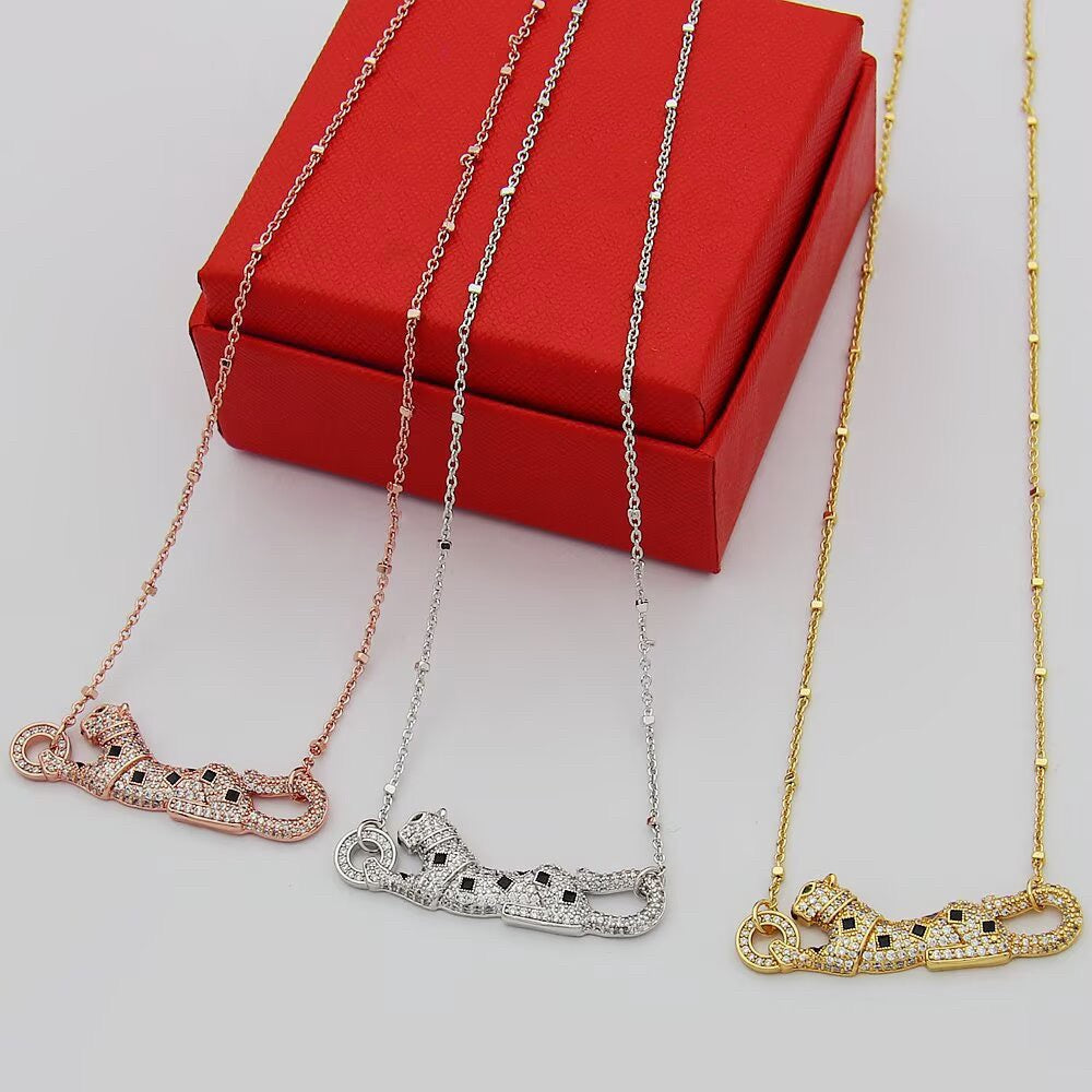 [Rosla]PANTHERE PAVED DIAMOND NECKLACE