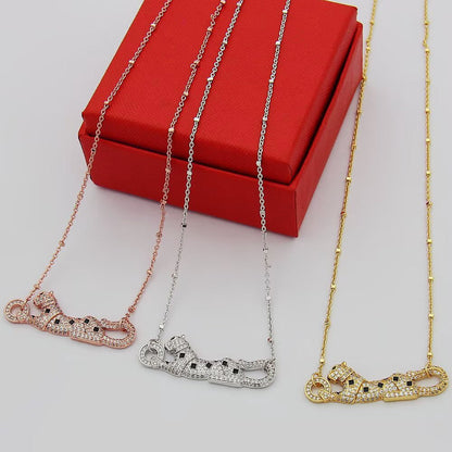 [Rosla]PANTHERE PAVED DIAMOND NECKLACE