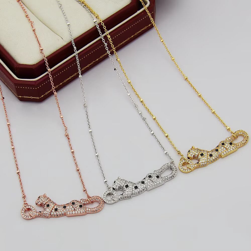 [Rosla]PANTHERE PAVED DIAMOND NECKLACE