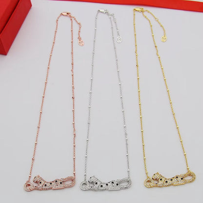 [Rosla]PANTHERE PAVED DIAMOND NECKLACE