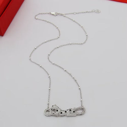 [Rosla]PANTHERE PAVED DIAMOND NECKLACE