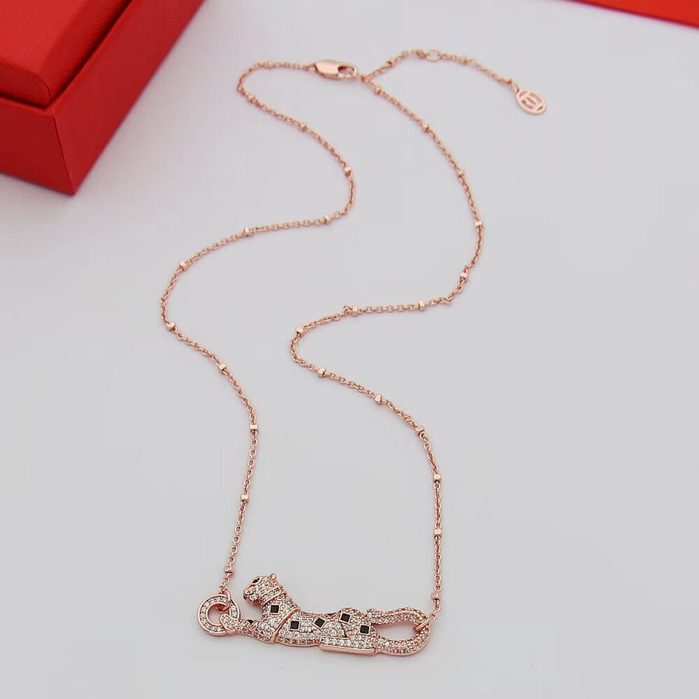[Rosla]PANTHERE PAVED DIAMOND NECKLACE