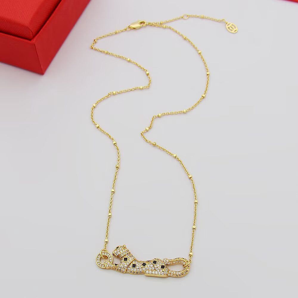 [Rosla]PANTHERE PAVED DIAMOND NECKLACE