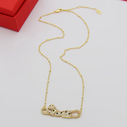 [Rosla]PANTHERE PAVED DIAMOND NECKLACE