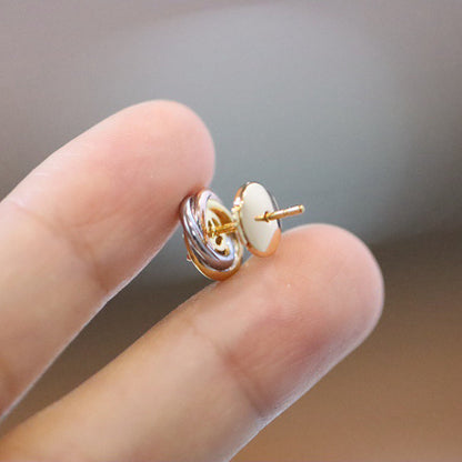 [Rosla]TRINITY STUD DIAMOND EARRINGS