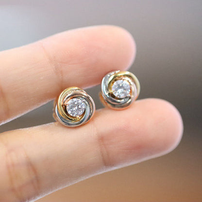 [Rosla]TRINITY STUD DIAMOND EARRINGS