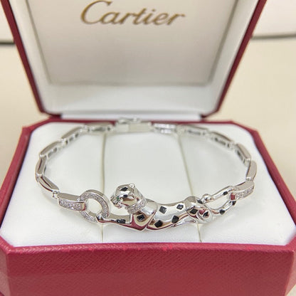 [Rosla]PANTHERE HALF DIAMOND ON CHAIN BRACELET