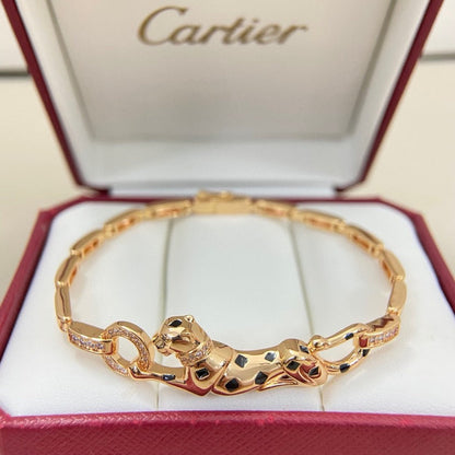 [Rosla]PANTHERE HALF DIAMOND ON CHAIN BRACELET