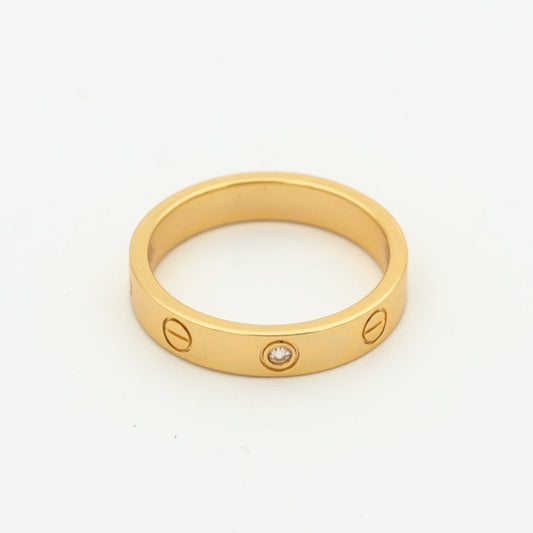[Rosla]LOVE RING 4MM 1 DIAMOND PINK GOLD