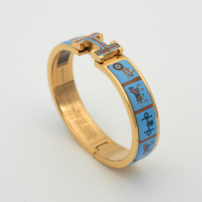 [Rosla]H PINK GOLD BRACELET BLUE CERAMIC
