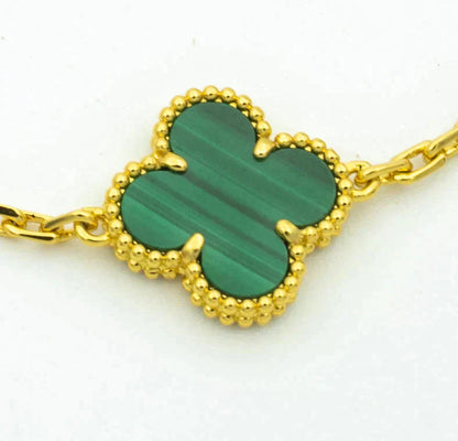 [Rosla] CLOVER 5 MOTIF MALACHITE BRACELET COLLECTION