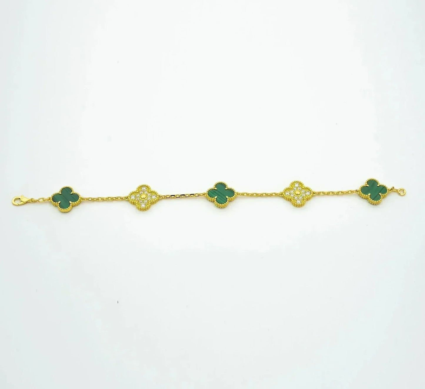 [Rosla] CLOVER 5 MOTIF MALACHITE BRACELET COLLECTION