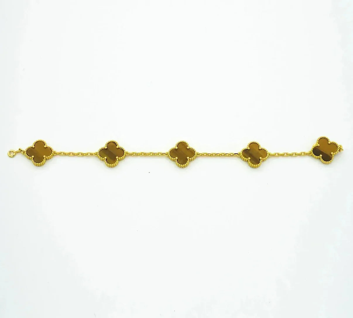 [Rosla] CLOVER 5 MOTIFS TIGER EYE BRACELET COLLECTION
