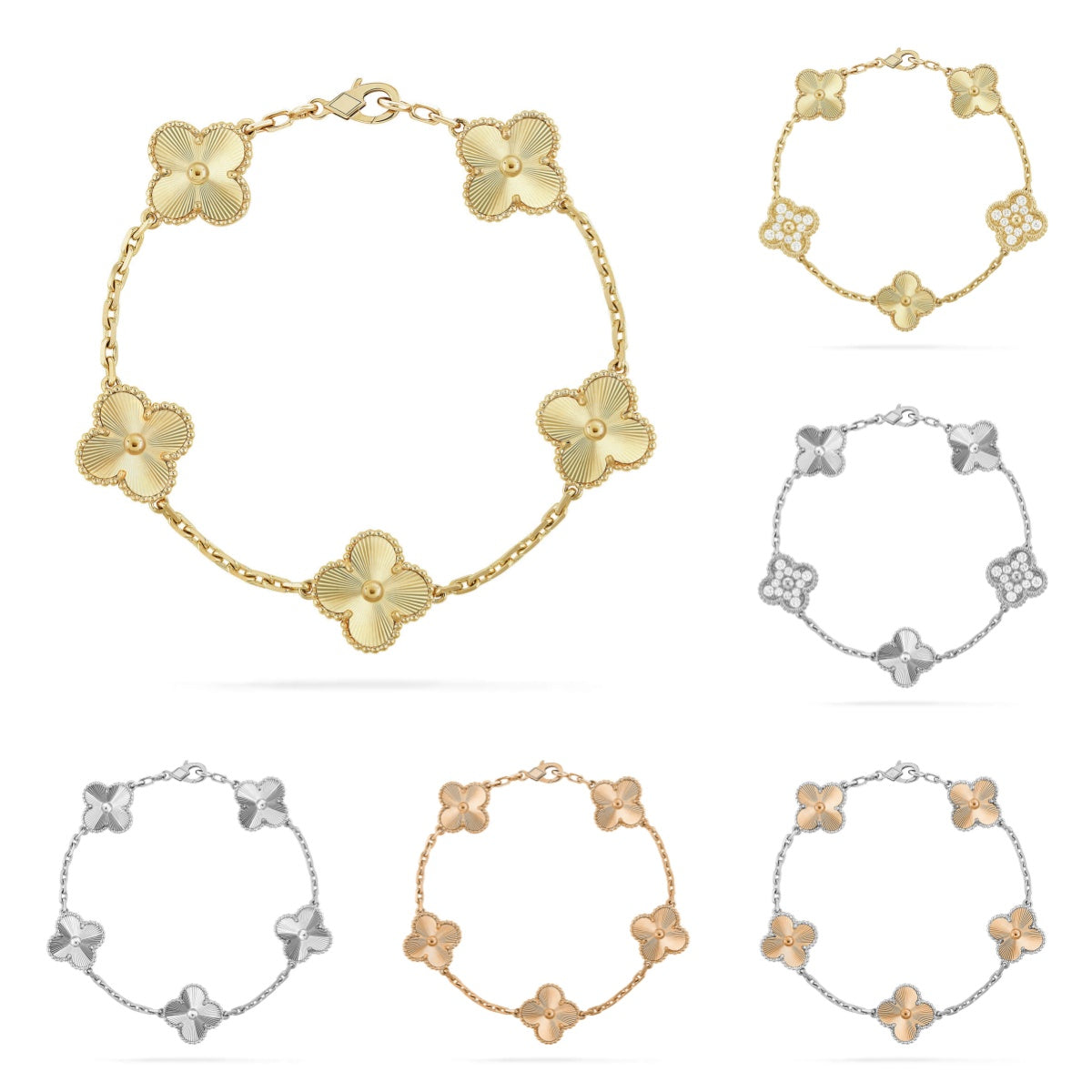 [Rosla] CLOVER 5 MOTIF LASER BRACELET COLLECTION