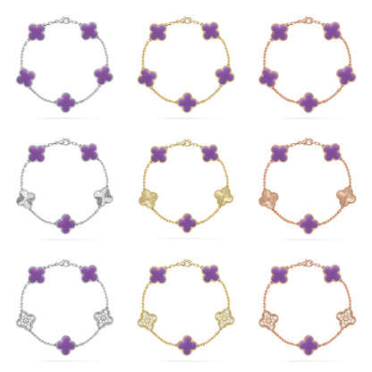 [Rosla]CLOVER 5 MOTIF LIGHT PURPLE BRACELET COLLECTION