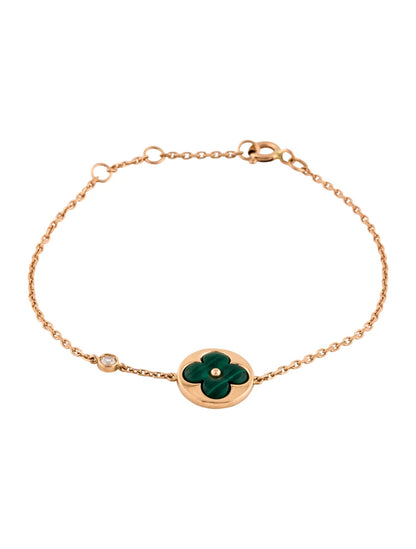 [Rosla]SUN MALACHITE 1 DIAMOND PINK GOLD BRACELET