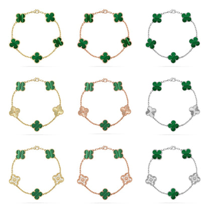 [Rosla] CLOVER 5 MOTIF MALACHITE BRACELET COLLECTION