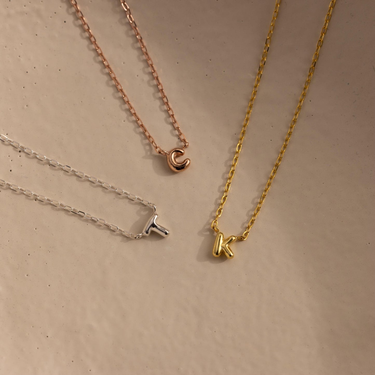 Dainty Bubble Initial Necklace