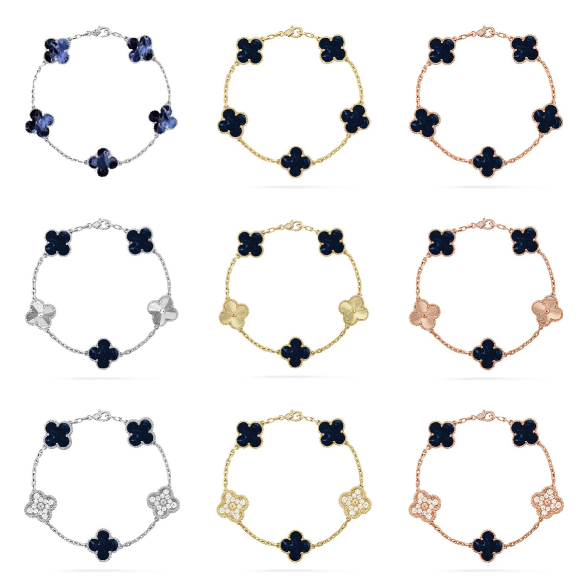 [Rosla]CLOVER 5 MOTIF PIETERSITE BRACELET COLLECTION