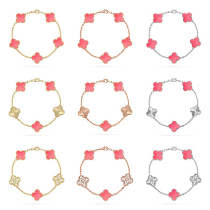 [Rosla] CLOVER 5 MOTIFS  PINK MOP BRACELET COLLECTION