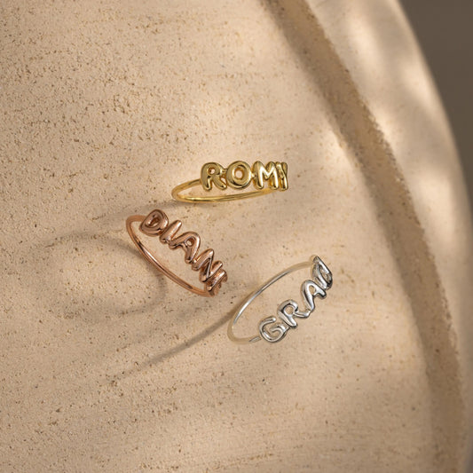 Bubble Name Ring