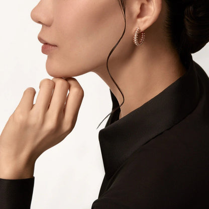 [Rosla]CLASH 6.4MM FULL DIAMOND SMALL EARRINGS