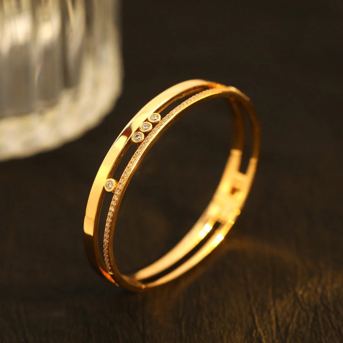 [Rosla]Move Romane Diamond Bangle Bracelet