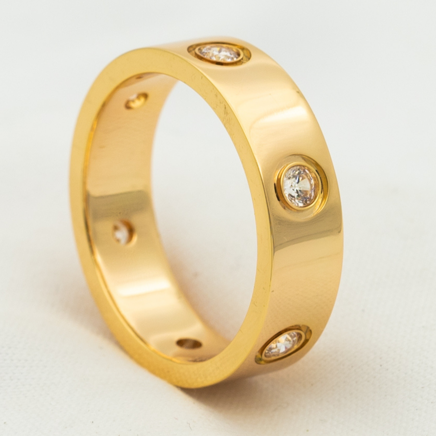 [Rosla]LOVE RING 5.5MM 6 DIAMONDS PINK GOLD