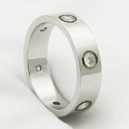 [Rosla]LOVE RING 5.5MM 6 DIAMONDS SILVER
