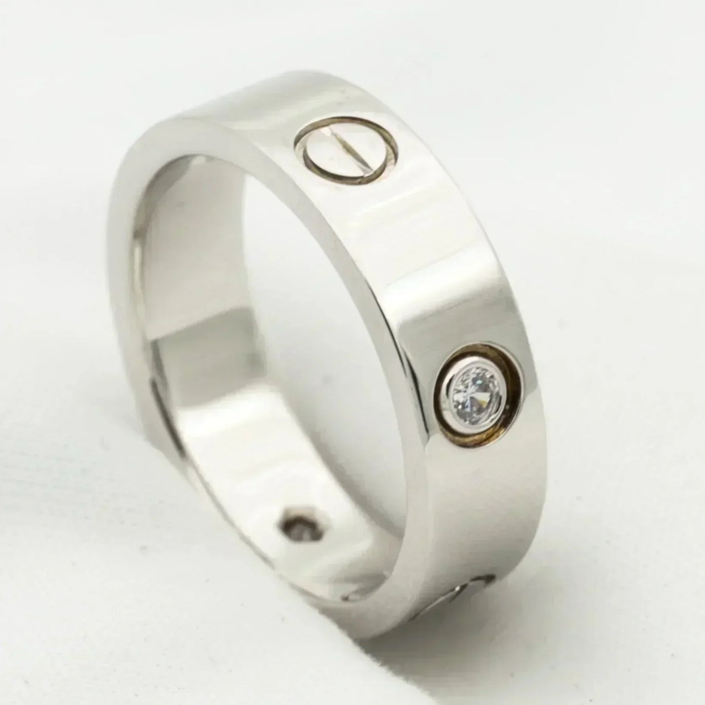 [Rosla]LOVE RING 5.5MM 3 DIAMONDS SILVER