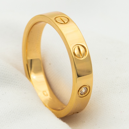 [Rosla]LOVE RING 4MM 1 DIAMOND PINK GOLD