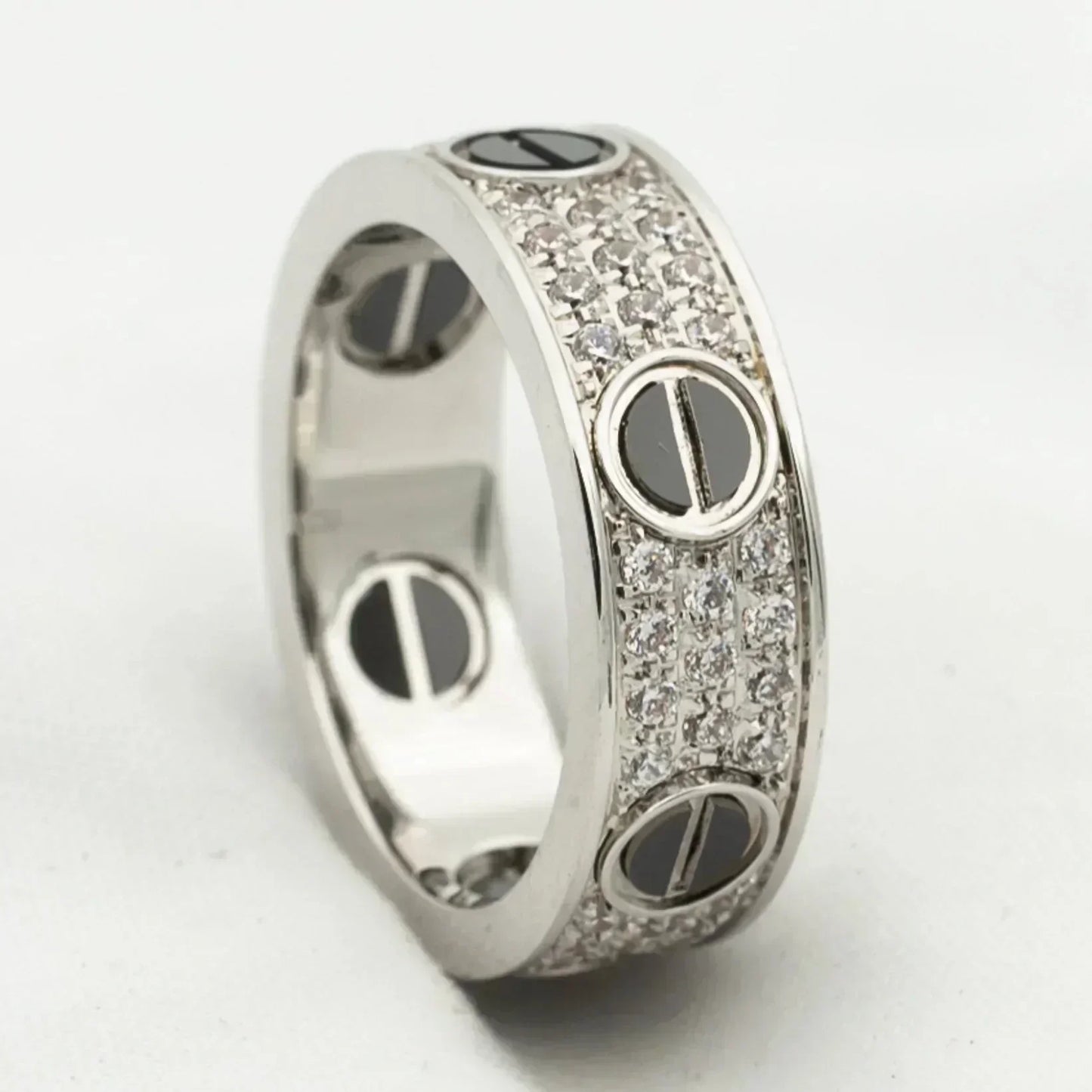 [Rosla]LOVE RING 5.5MM DIAMONDS PAVED CERAMIC