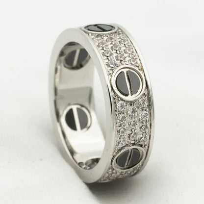 [Rosla]LOVE RING 5.5MM DIAMONDS PAVED CERAMIC