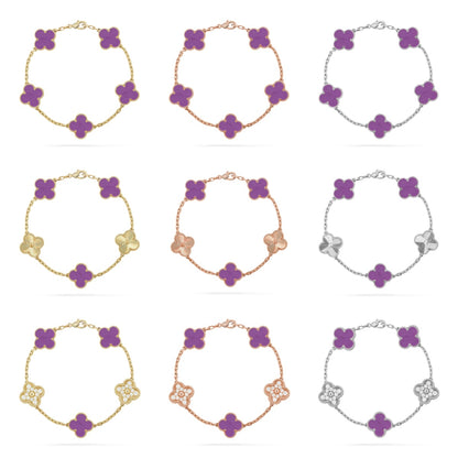 [Rosla] CLOVER 5 MOTIF VIOLET BRACELET COLLECTION