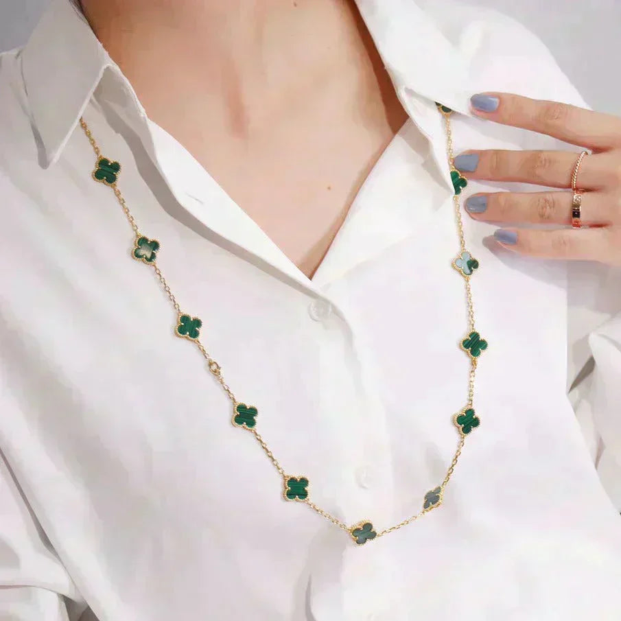 [Rosla]CLOVER 20 MOTIFS MALACHITE GOLD