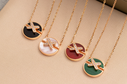 [Rosla]JEUX DE PINK GOLD DIAMOND NECKLACE