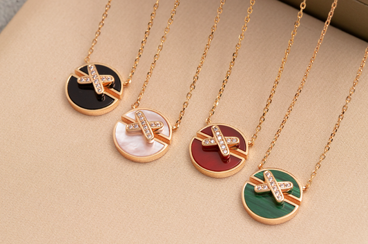[Rosla]JEUX DE PINK GOLD DIAMOND NECKLACE