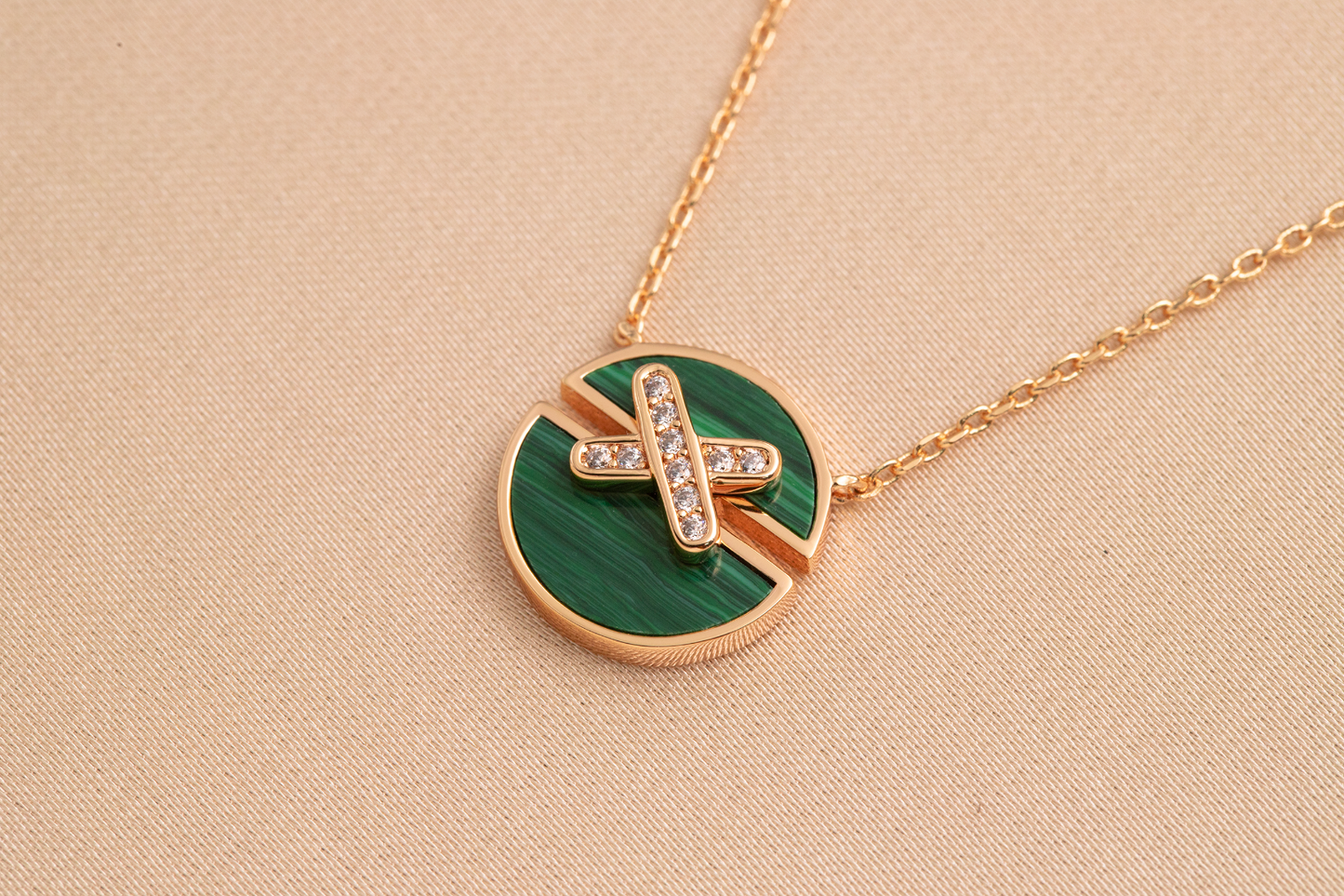 [Rosla]JEUX DE PINK GOLD DIAMOND NECKLACE