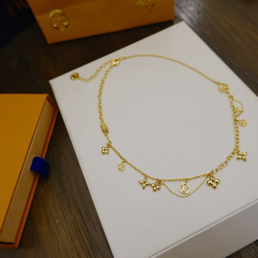 [Rosla]BLOOMING SUPPLE NECKLACE BRASS