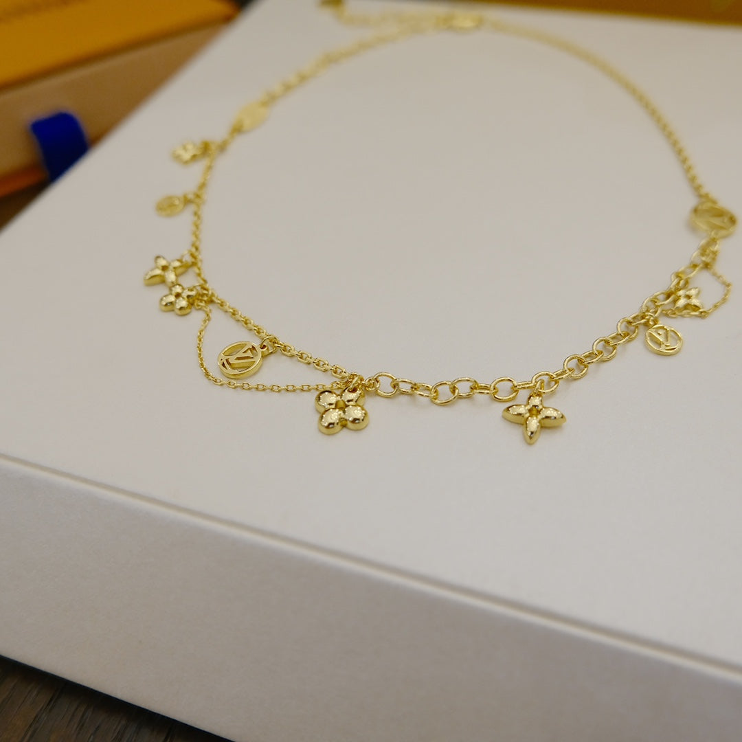 [Rosla]BLOOMING SUPPLE NECKLACE BRASS