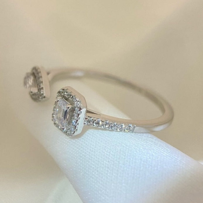 [Rosla]MY TWIN TOI & MOI SILVER DIAMOND RING