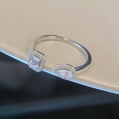 [Rosla]MY TWIN TOI & MOI SILVER DIAMOND RING