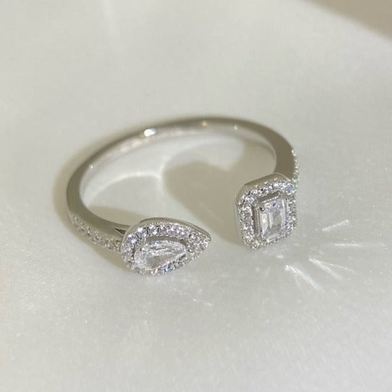 [Rosla]MY TWIN TOI & MOI SILVER DIAMOND RING
