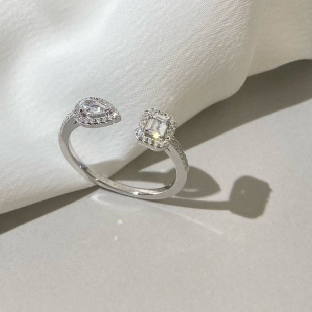 [Rosla]MY TWIN TOI & MOI SILVER DIAMOND RING